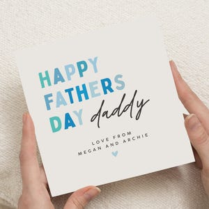 Fathers Day Card for Daddy, Personalised Fathers Day Card, Fathers Day Card from Kids, Fathers Day Card from Daughter, Cute Card for Dad