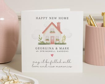 New Home Card, housewarmingcadeau, gepersonaliseerd New Home-cadeau, First Home-kaart, cadeau voor thuis, gepersonaliseerd nieuw huiscadeau voor vrienden