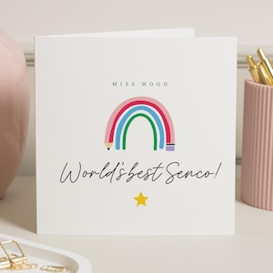 Biglietto di ringraziamento per Senco, biglietto per insegnante SEN, biglietto di ringraziamento per autismo, biglietto arcobaleno personalizzato, il miglior biglietto Senco del mondo