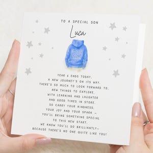 Biglietto di auguri per il figlio, biglietto speciale per il figlio, biglietto di auguri per la classe sesta, biglietto di auguri personalizzato per il ragazzo, biglietto di auguri per la buona fortuna per il figlio