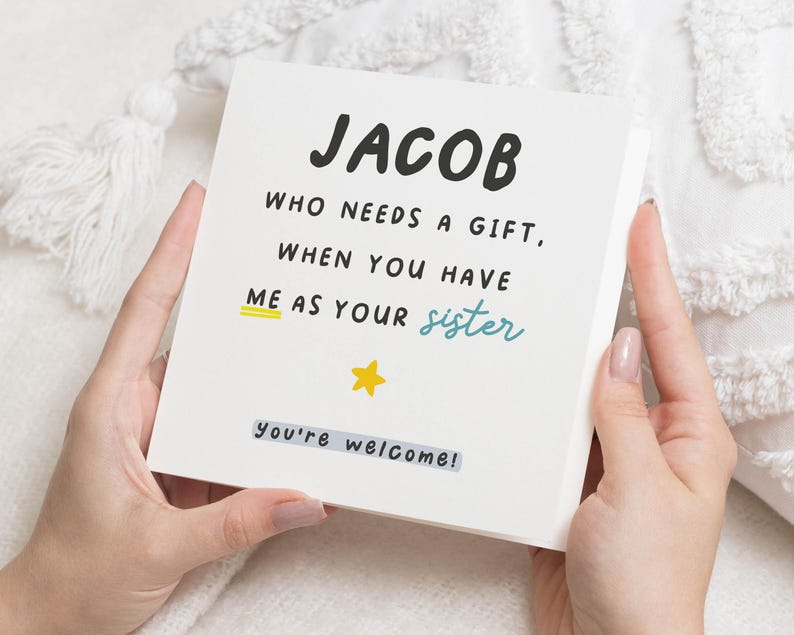 Carte d'anniversaire frère, cadeau d'anniversaire pour frère drôle, carte d'anniversaire frère, joyeux anniversaire frère, carte d'anniversaire frère de soeur image 1