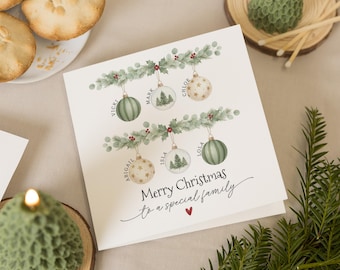 Christmas Card for Family, Personalised Family Christmas Card, Special Family Christmas Card, Custom Christmas Card
