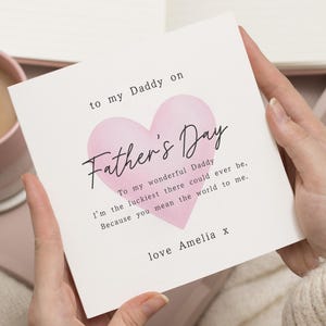 Biglietto per la festa del papà da parte della figlia, biglietto per la festa del papà per papà, biglietto personalizzato per la festa del papà, biglietto per la festa del papà per lui, simpatico biglietto a forma di cuore