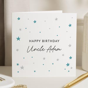 Carte d'anniversaire pour oncle, carte d'anniversaire oncle, carte d'anniversaire personnalisée pour lui, carte de joyeux anniversaire pour oncle, carte d'anniversaire étoile
