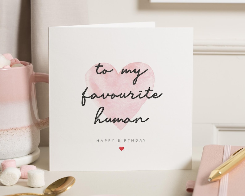 Cartão de aniversário humano favorito, cartão de aniversário do namorado, cartão de aniversário fofo para o marido, cartão de aniversário para ele, para ela, cartão de aniversário da namorada imagem 1
