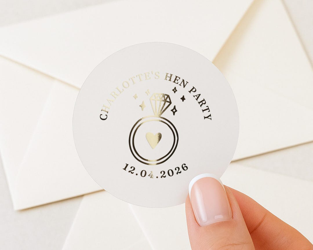 Hen Party Sticker, Personalised Hen Party Label, Engagement Party ...
