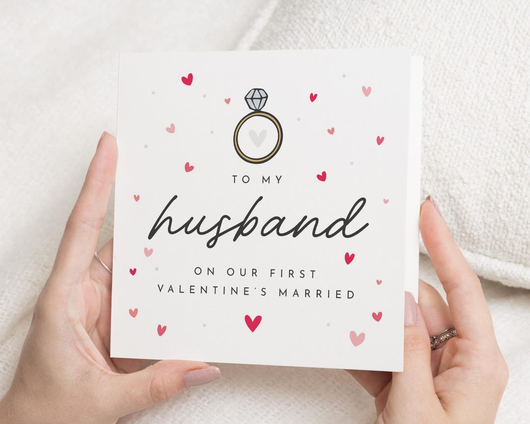 Valentines Day Card for Husband, First Valentines Married Card, Husband ...