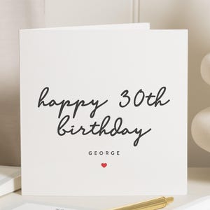 Carte 30e anniversaire pour homme, carte 30e anniversaire mari, cadeau 30e anniversaire pour petit ami, carte trentième anniversaire petit ami, frère, ami
