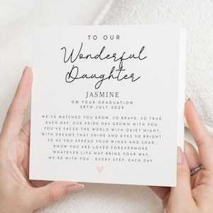 Graduation Card for Daughter, Personalised Graduation Card, Daughter Graduation Card, Graduation Card for Her, Poem Graduation Card