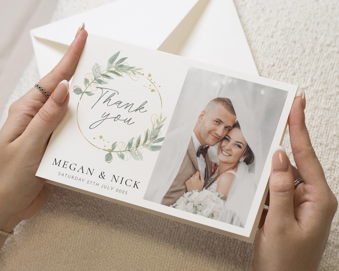 Folded Wedding Thankyous, With Photo, Wedding Thank You Note Cards ...