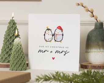 First Christmas Married Card, Husband First Christmas Card, First Christmas As Mr and Mrs Card, First Christmas Wife, 1st Xmas Married Gift