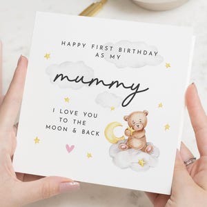 Alles Gute zum Geburtstag als meine Mama, 1. Geburtstag als Mama Karte, personalisierte Geburtstagskarte für Mama, Mama Geburtstagsgeschenk, für Sie, vom Baby
