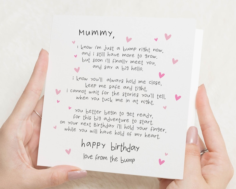 Carte d'anniversaire maman, future maman, joyeux anniversaire maman sans rebond, carte d'anniversaire future maman, cadeau d'anniversaire image 1