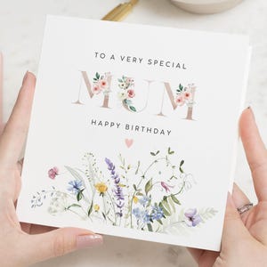 Birthday Card for Mum, Mum Birthday Card, Floral Birthday Card for Her, Special Mum Birthday Card, Birthday Card for Women