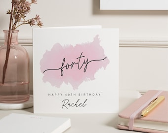 40th Birthday Card For Women, 40th Friend Card, 40th Birthday Card For Friend, Personalised 40th Birthday Card, Forty and Fabulous Card