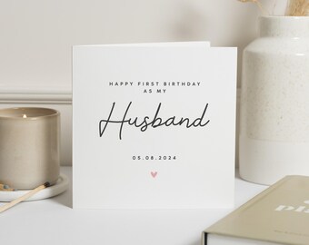 1st Birthday As Husband, First Birthday As Husband Card, Happy First Birthday As Husband, Birthday Card Husband, Happy Birthday Husband Gift