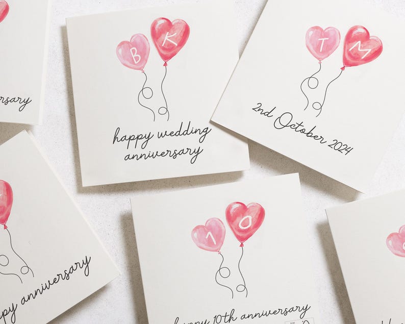Carte d'anniversaire de mariage, carte de joyeux anniversaire, carte d'anniversaire personnalisée pour lui, carte d'anniversaire de mari, pour femme, petit ami, elle image 2