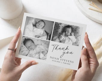 Black & White Photo Thank You Cards, New Baby Photo Thank You