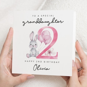 Carte 2e anniversaire petite-fille, carte 2e anniversaire pour petite-fille, cadeau 2e anniversaire petite-fille, deuxième anniversaire fille, pour fille