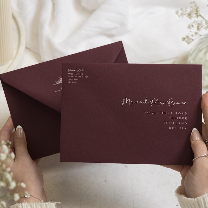 Burgundy Envelopes Custom - Etsy