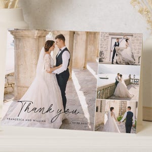 Personalisierte Dankeskarten Hochzeit mit Foto, Gefaltete Danksagungskarten Hochzeit, Postkarten-Hochzeitskarten, Postkarten-Dankeskarten-Landschaft