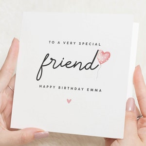Carte d'anniversaire pour un ami, carte d'anniversaire pour un ami spécial, carte d'anniversaire Bestie, cadeau d'anniversaire à une amie, pour elle, carte d'anniversaire personnalisée