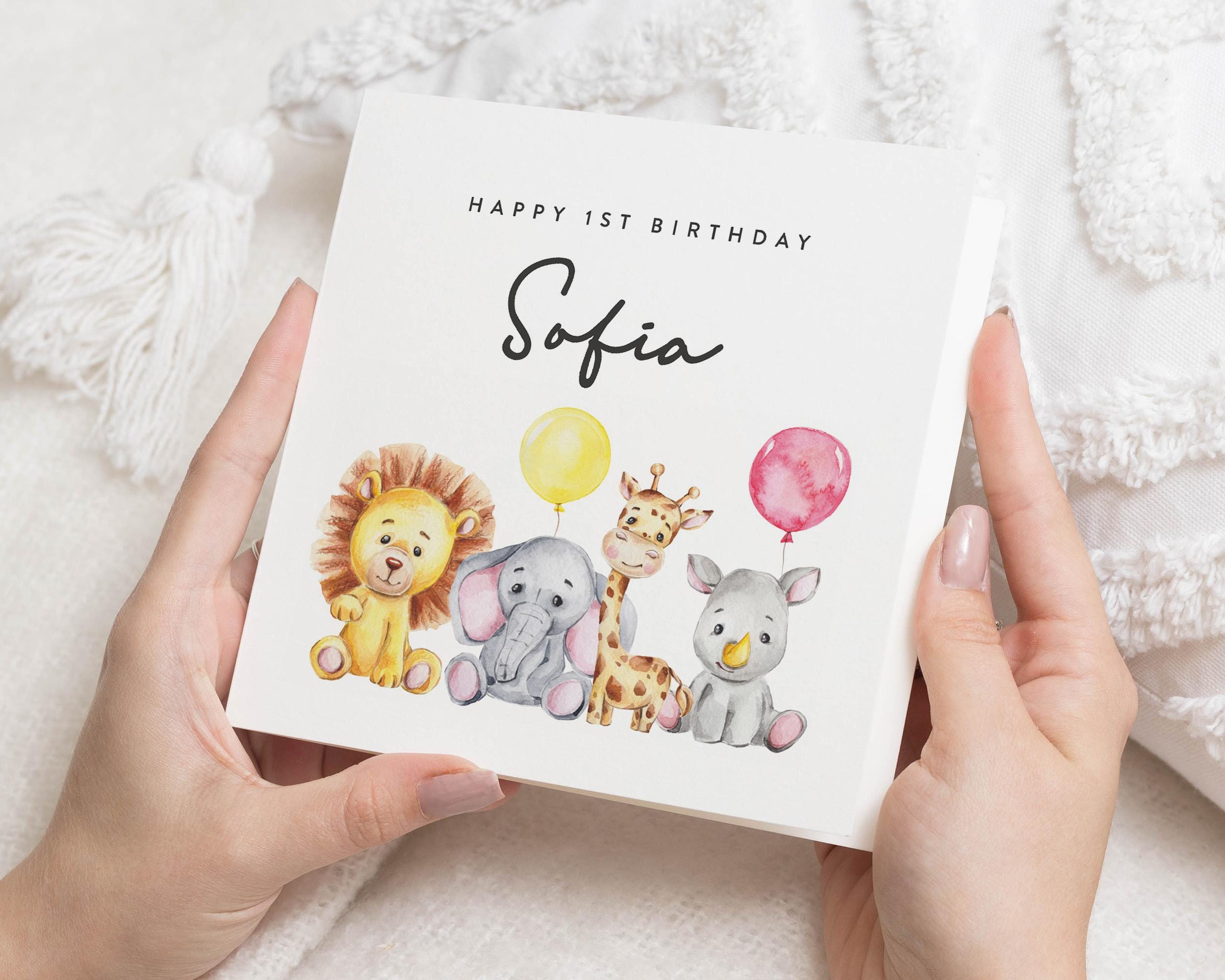 Biglietto di auguri per il primo compleanno di gemelli rosa e blu, biglietto di auguri di compleanno personalizzato per gemelli, compleanno di un bambino e di una bambina, biglietto di auguri per