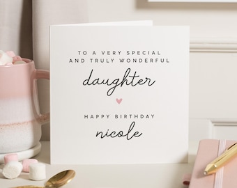 Daughter Birthday Card, Birthday Card For Daughter, Personalised Birthday Card For Daughter, Daughter Birthday Gift, From Mum and Dad