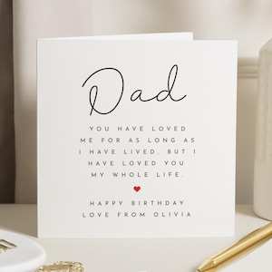 Tarjeta de cumpleaños para papá, tarjeta de cumpleaños para papá, tarjeta de cumpleaños para hija, tarjeta de cumpleaños personalizada para él, tarjeta de cumpleaños sencilla