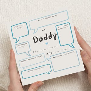 Carte d'anniversaire pour papa, carte papa personnalisée, carte de fête des pères d'un enfant, carte d'anniversaire papa, jolie carte pour papa image 1