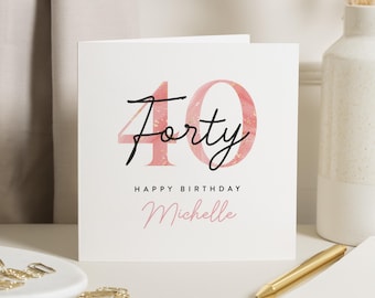 40th Birthday Card For Her, Daughter 40th Birthday Card, 40th Birthday Gift For Wife, Fortieth Birthday Card For Sister, Friend, Best Friend