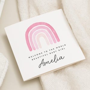Nieuwe babykaart, kaart voor babymeisje, nieuwe kaart voor babymeisje, Welcome To The World-kaart, nieuwe kaart voor babymeisje, nieuwe babycadeaus, kaart pasgeboren meisje, pasgeboren kaart, pasgeboren kaart
