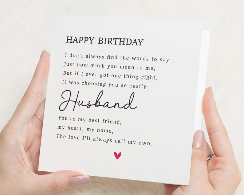 Carte d'anniversaire mari, carte d'anniversaire pour mari, cadeau d'anniversaire mari, carte poème mari, carte d'anniversaire pour lui, joyeux anniversaire image 1