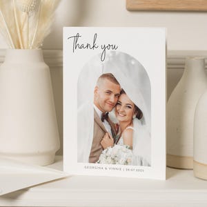 Hochzeit Dankeskarten mit Foto, Einfache Dankeskarten Hochzeit, Individuelle Dankeskarten, Postkarte Dankeskarten für die Hochzeit, Gefaltet