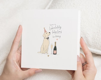 Dog Birthday Card, Labrador Birthday Card, Birthday Card for Her, Birthday Card for Friend, Cute Birthday Card for Dog Lover