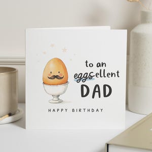Geburtstagskarte für Papa, lustige Geburtstagskarte für Papa, Eggsellent Papa Karte, Papa Geburtstagskarte, süße Geburtstagskarte für Ihn