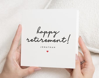 Carte de retraite heureuse, collègue de carte de retraite personnalisée, carte de retraite de collègue, départ du travail, cadeau de retraite, collègue de bonne chance