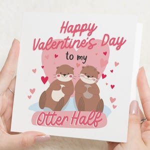 Otter Valentinstagskarte, Valentinstagskarte für Ihn, Valentinstagsgeschenke für Freund, Valentinstagskarten Mann, Geschenke für Sie, Freundgeschenk