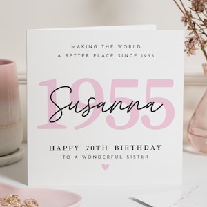 70er Geburtstagskarte für Schwester, Schwester 70er Geburtstagskarte, alles Gute zum Geburtstag Schwester Karte, Geburtstagskarte Schwester, 70er Geburtstag Geschenk, Siebziger
