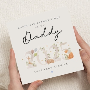 First Fathers Day Card from Baby, 1st Fathers Day Card, Daddy Fathers Day Card, Personalised Fathers Day Card, Woodland Animal Card