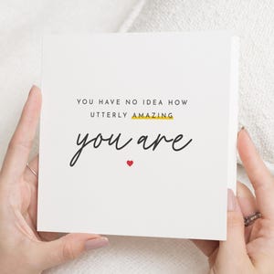 Tarjeta "Pensando en ti", Tarjeta de ánimo, Tarjeta para una amiga, Tarjeta "Eres increíble", Tarjeta de apoyo, Tarjeta para ella, Tarjeta de felicitación sencilla