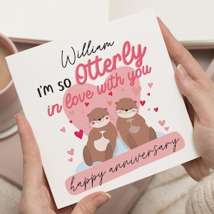 Carte d'anniversaire loutre, carte d'anniversaire personnalisée pour lui, cadeaux d'anniversaire pour petit ami, cartes d'anniversaire de mari, cadeaux pour elle