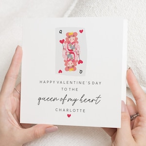 Girlfriend Valentine's Day Card, Valentines Card For Wife, Queen Of Hearts, Valentine Cards For Her, Valentine's Day Card To My Girlfriend,