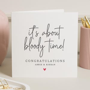 Félicitations pour votre carte de fiançailles, carte de fiançailles d'un ami, cadeau de fiançailles, cadeau de fiançailles personnalisé à un ami, carte de félicitations