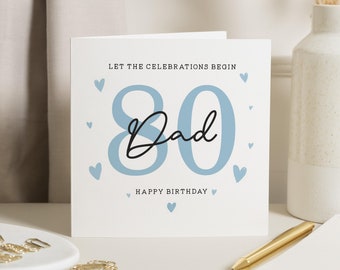 Dad 80th Birthday Card, 80th Birthday Card For Dad, 80th Birthday Gift , Dad 80th Milestone Birthday Gift, Dad Birthday Wishes, For Him
