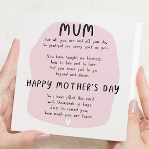 Mama Gedicht Karte für Muttertag, Muttertagskarte, Muttertagsgeschenk, Muttertagskarten für Mama, alles Gute zum Muttertag, für Mama, Gedicht für Mama