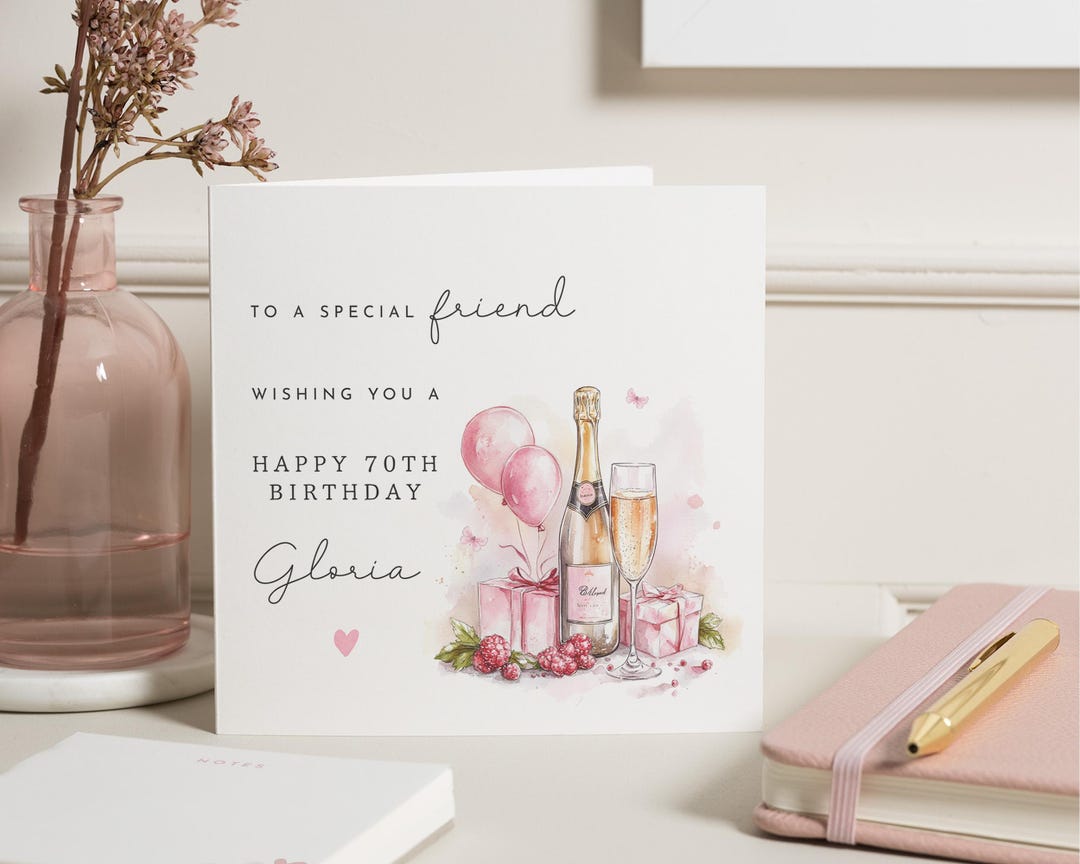 70th Birthday Card, Personalised 70th Birthday Card for Friend, Mum ...