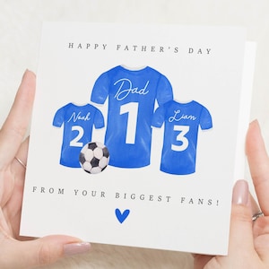 Fathers Day Card, Personalised Fathers Day Card, Football Card for Dad, Fathers Day Card from Kids, Daddy Card, Custom Dad Card