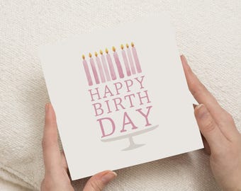 Birthday Card, Birthday Card for Her, Simple Birthday Card, Cake Birthday Card, Birthday Card for Friend, Cute Birthday Card
