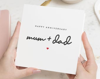 Mum And Dad Anniversary Card, Anniversary Card For Parents, Anniversary Card For Mum And Dad, Happy Anniversary Card, Anniversary Gift